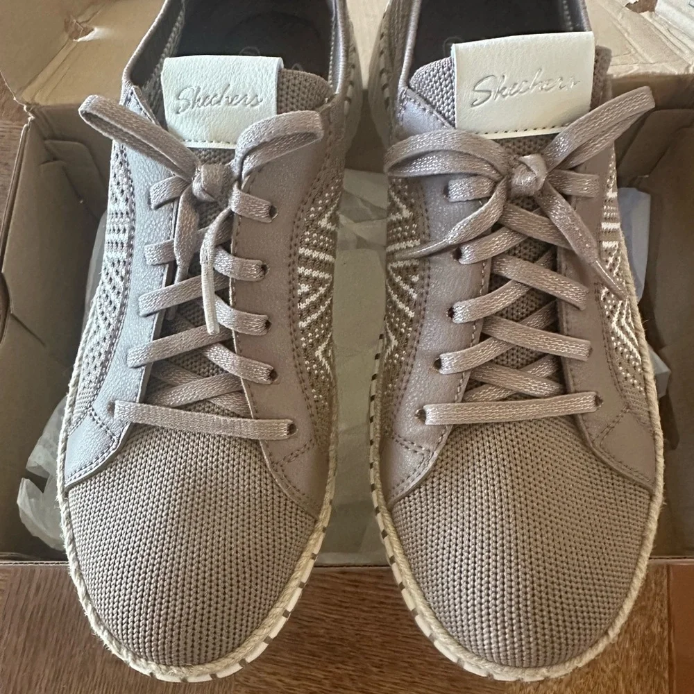Skechers Women's Tan and White Sneakers - Picture 5 of 5